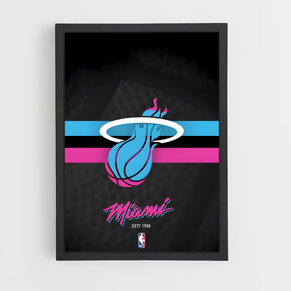 Poster Miami heat Hornets – affiche Basketball (vue 2)